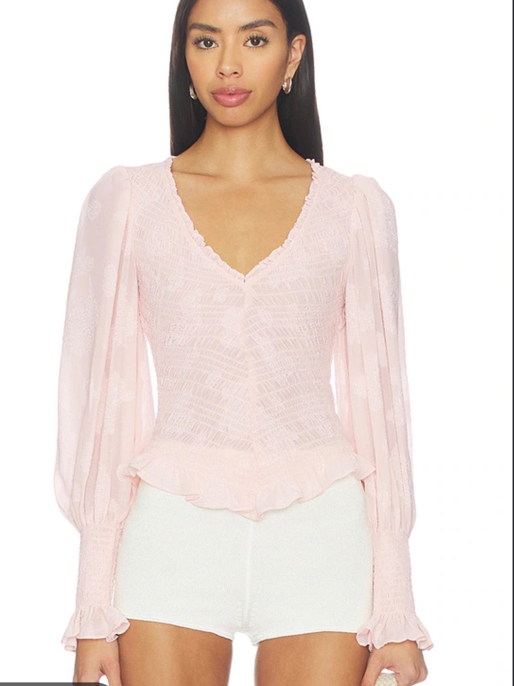 NWT Free People Smocked In Love Top